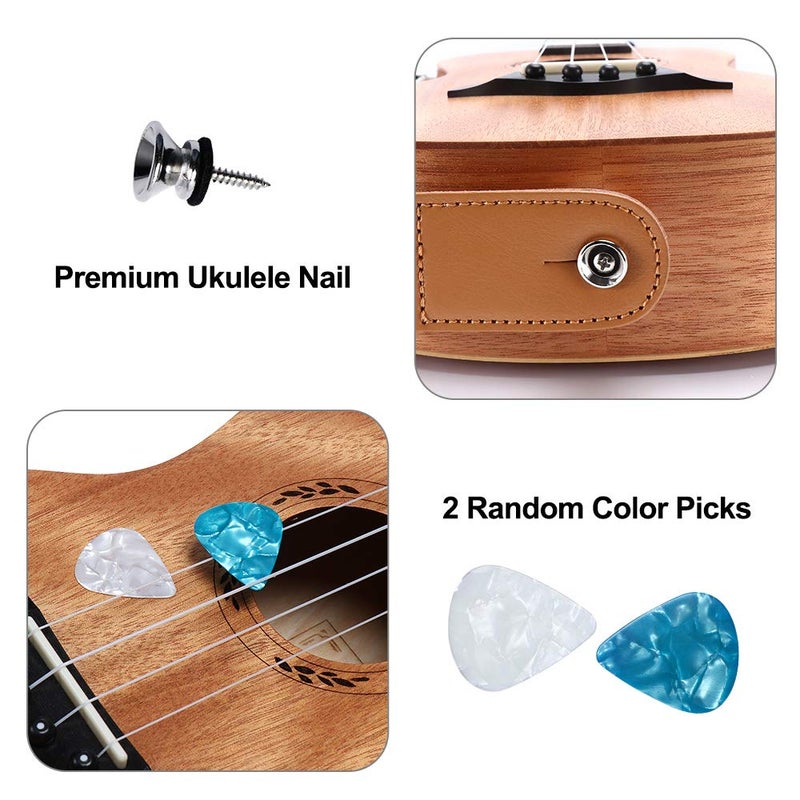 Eyeshot Ukulele Strap, Hawaiian Jacquard Blue Flower Ukelele Shoulder Strap, Suitable for Soprano Concert Tenor Baritone String Instruments - Image 5
